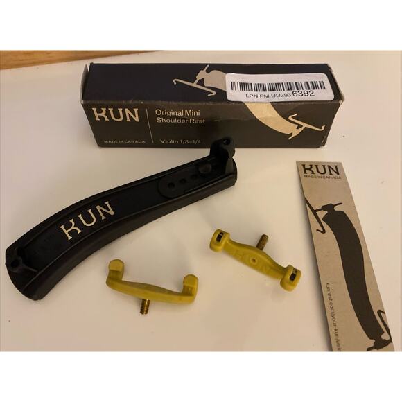 Kun Violin Shoulder Rest, Coussin Mini Original, 1/4-1/8, Black, New - Picture 1 of 9